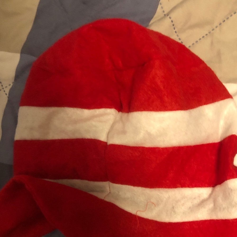 Red and White Striped Holiday Hat - Picture 3 of 3